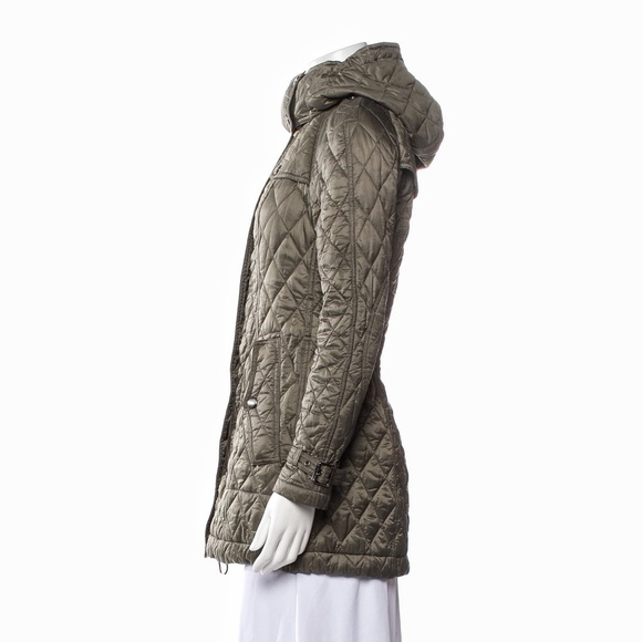 Authentic BURBERRY Britt Women’s Parka Coat Military Green Grey XS Extra Small